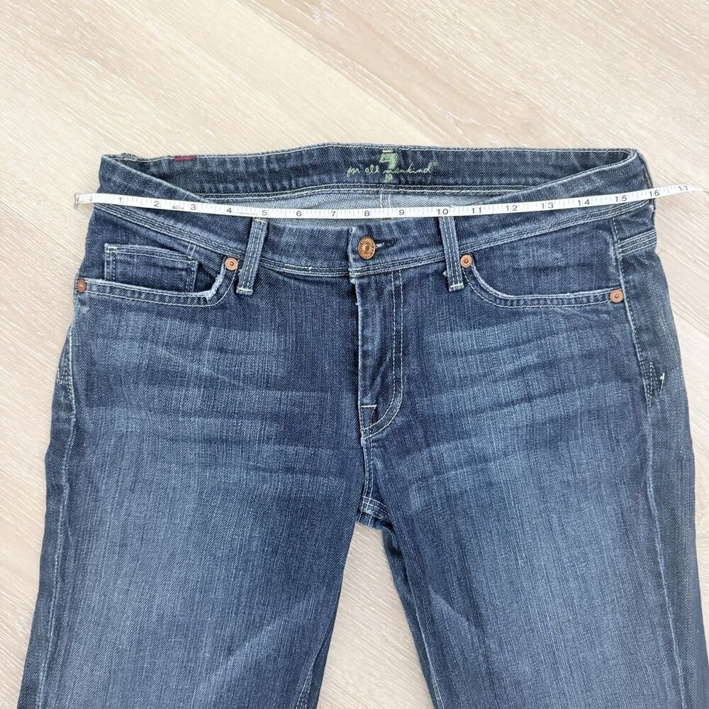 VTG 90s Y2K 7 For All Mankind Flynt Low Rise Bootcut Jeans USA W30 L33 7FAM Auth - Picture 6 of 13